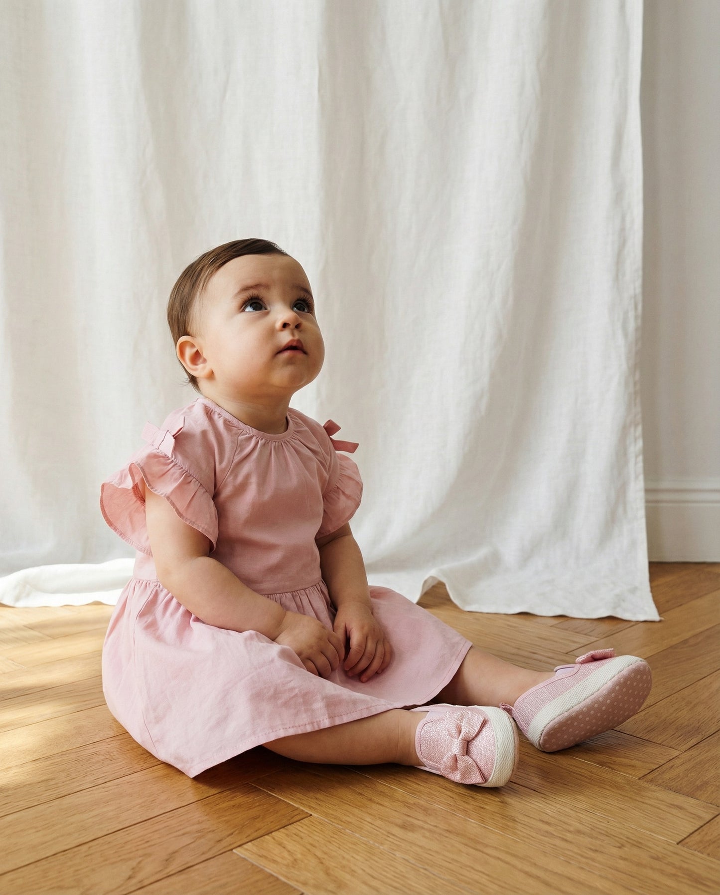 Abito ampio con fiocchi - Rosa