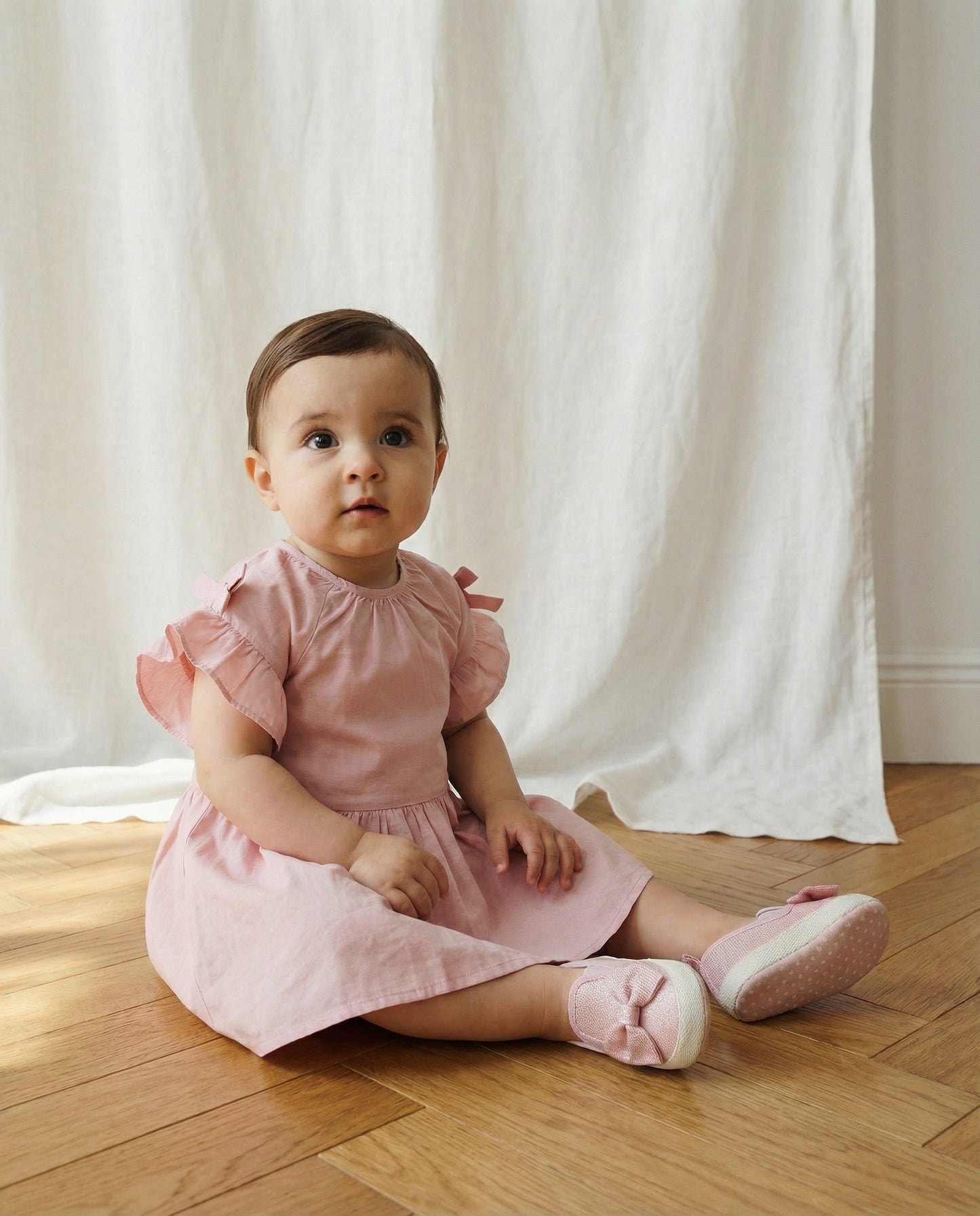 Abito ampio con fiocchi - Rosa