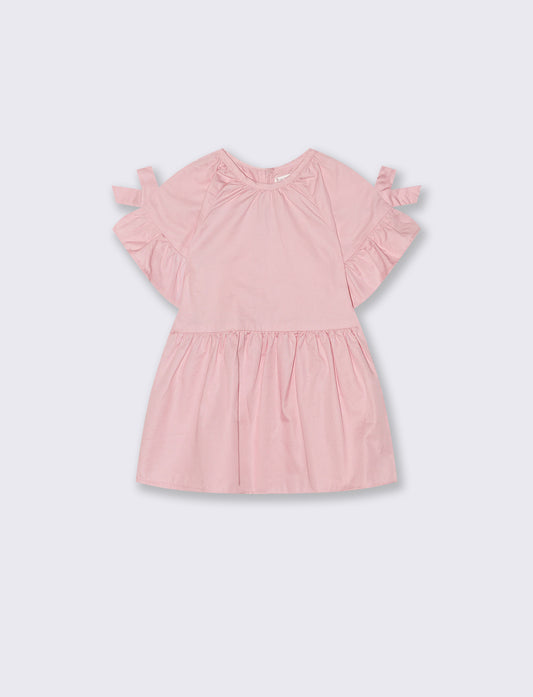 Abito ampio con fiocchi - Rosa