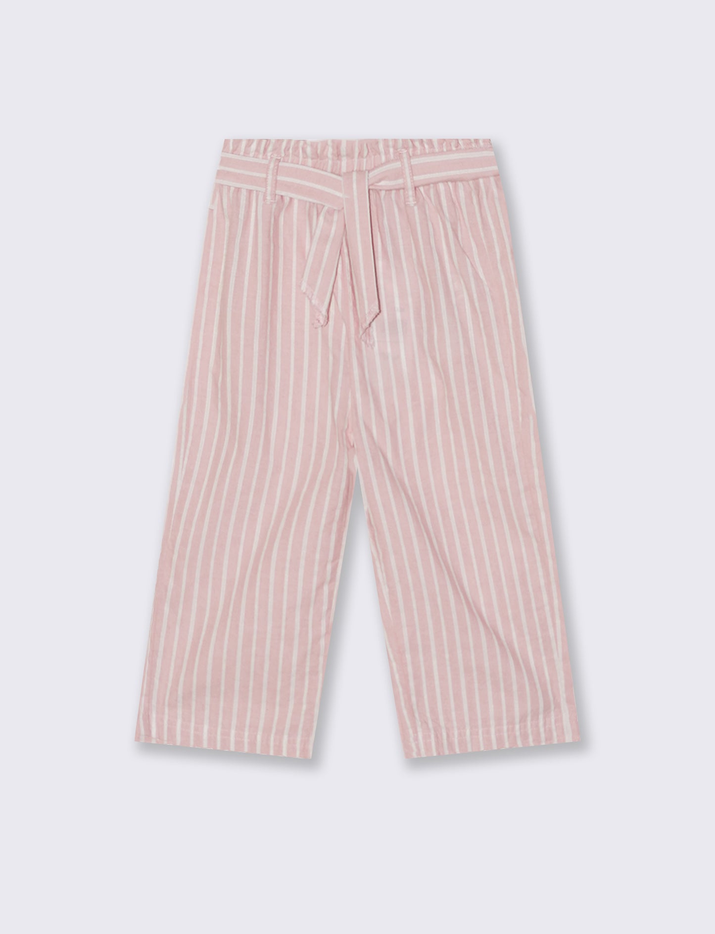 Pantaloni ampi a righe con cintura - Righe