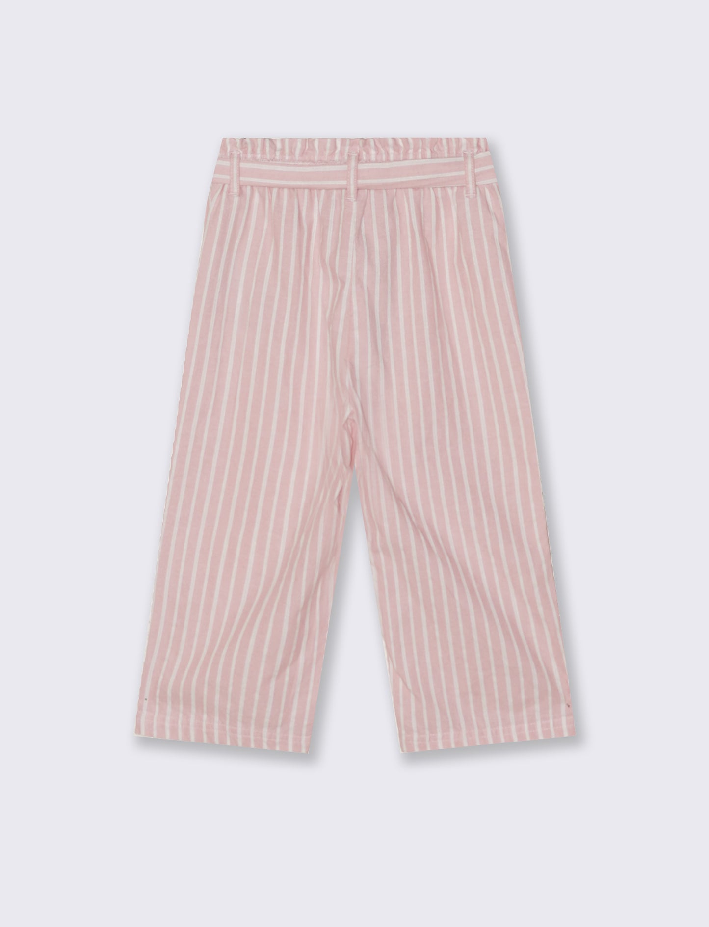 Pantaloni ampi a righe con cintura - Righe