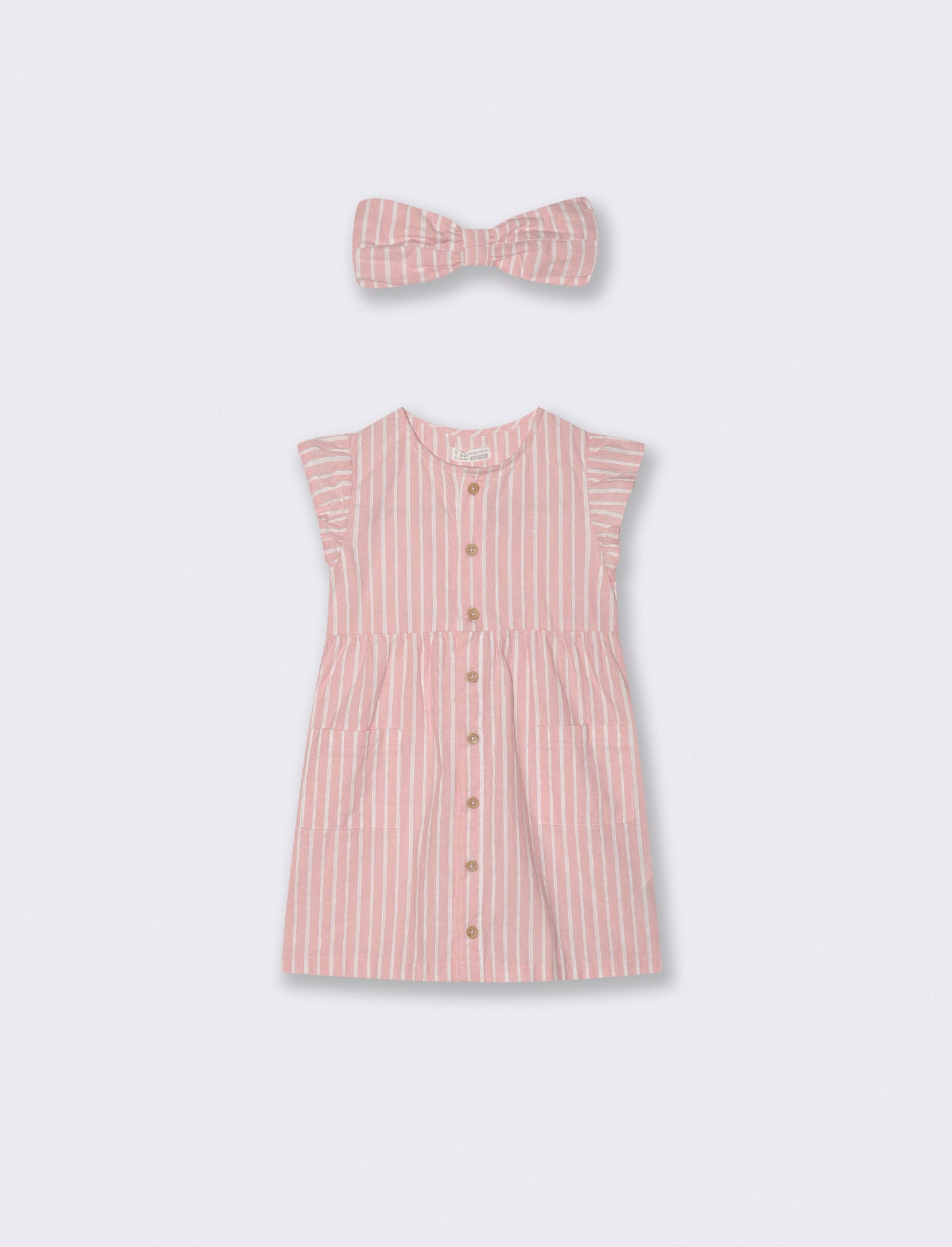 Abito con accessorio per capelli - Righe