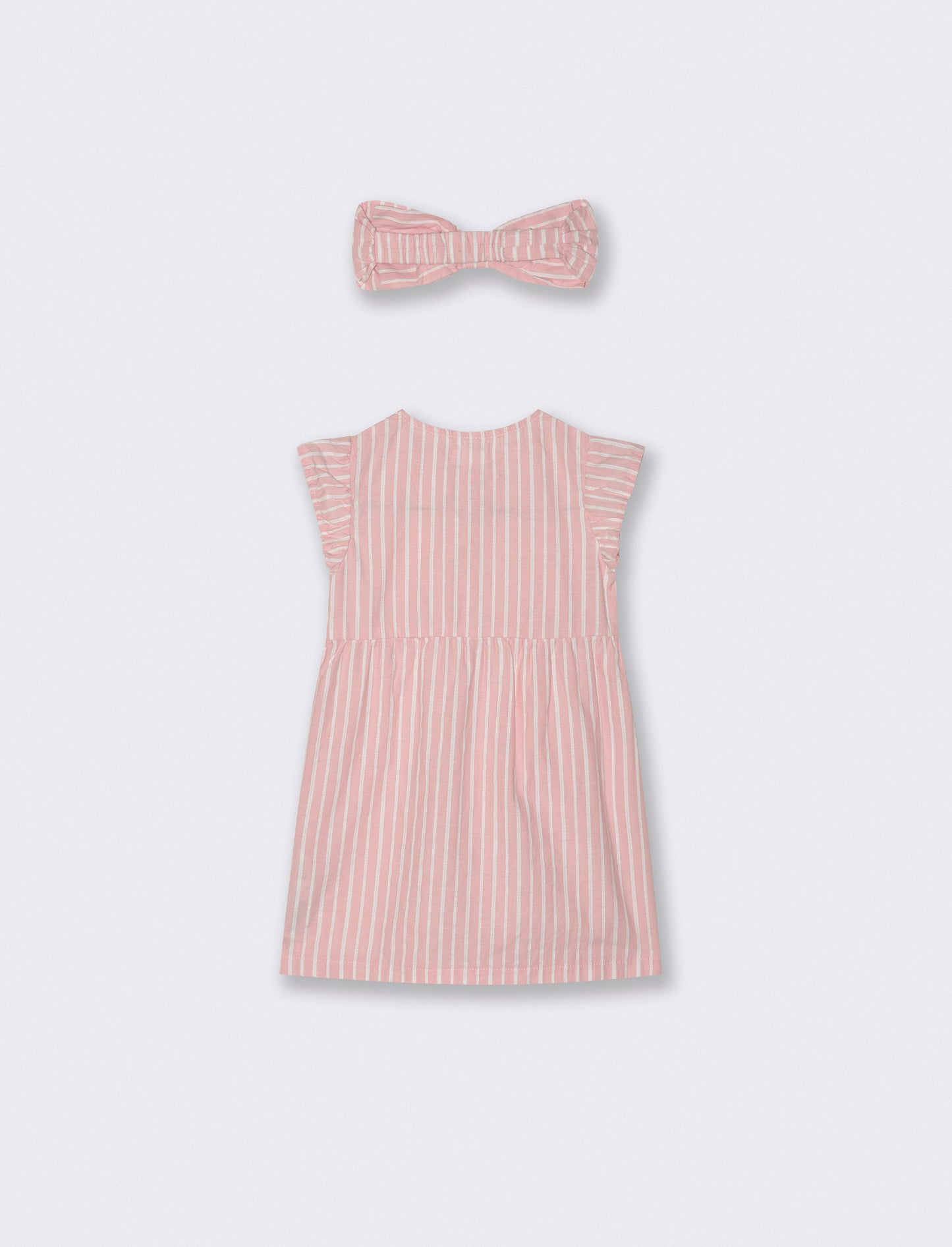 Abito con accessorio per capelli - Righe