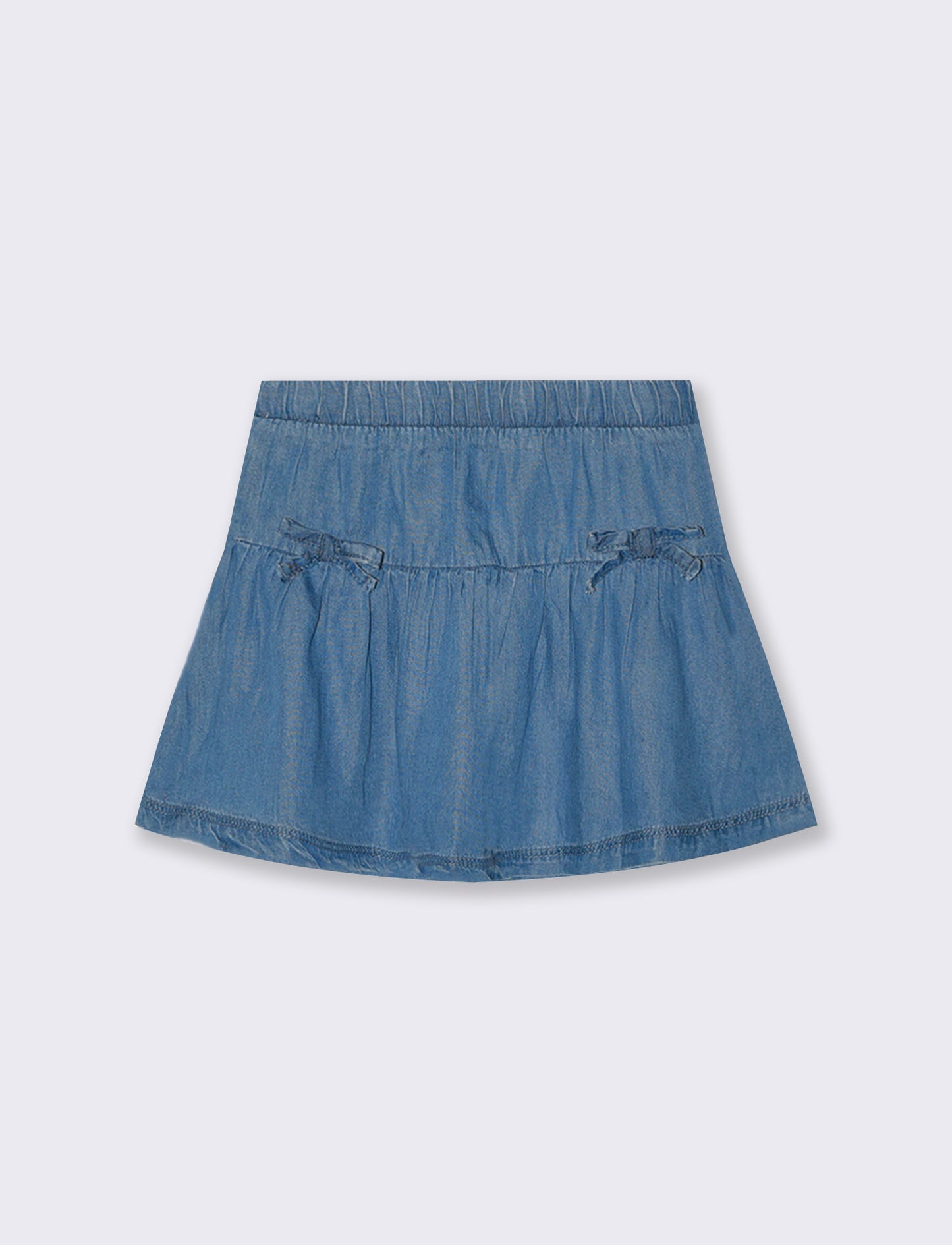 Gonna in chambray con fiocchetti eleganti - Denim
