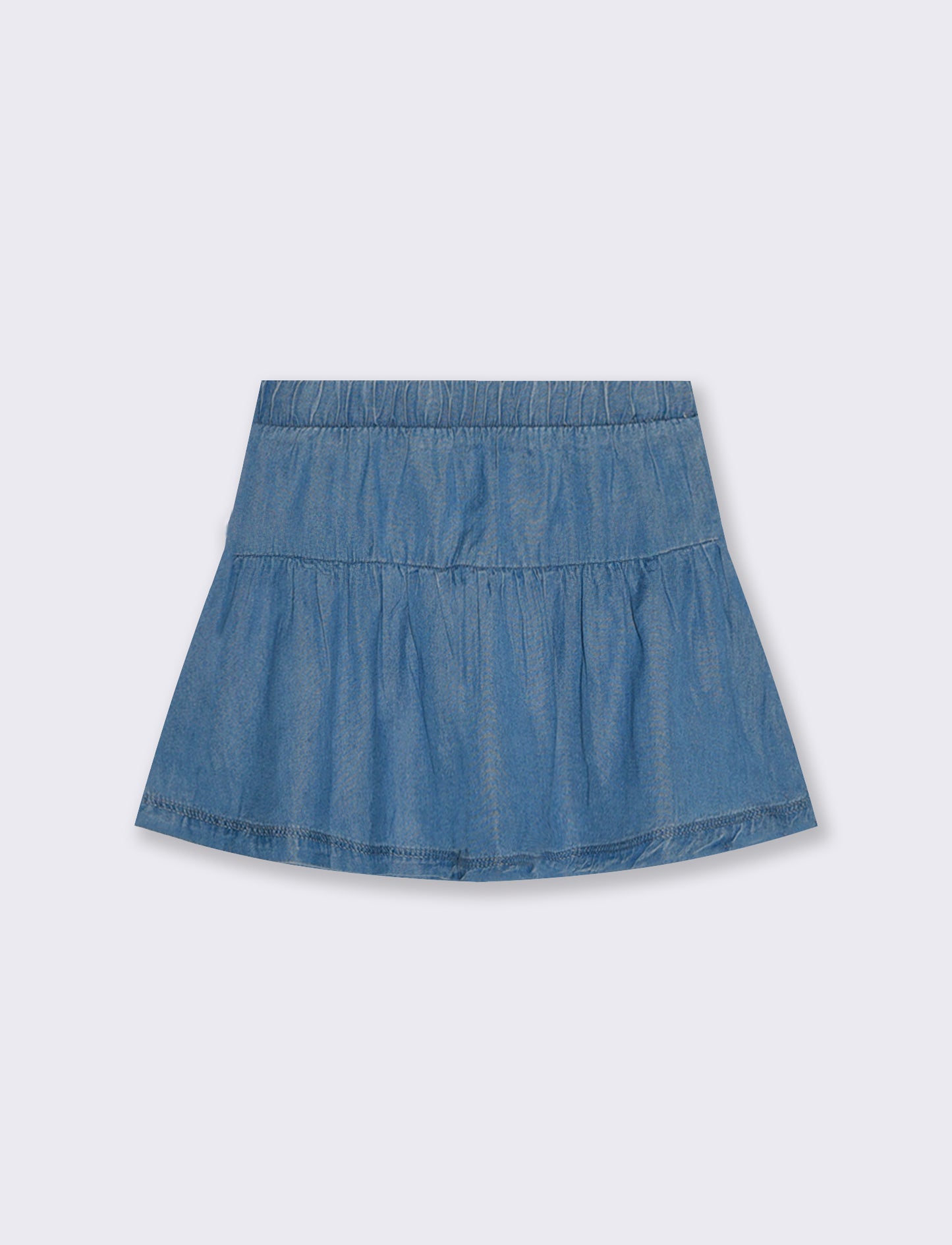 Gonna in chambray con fiocchetti eleganti - Denim
