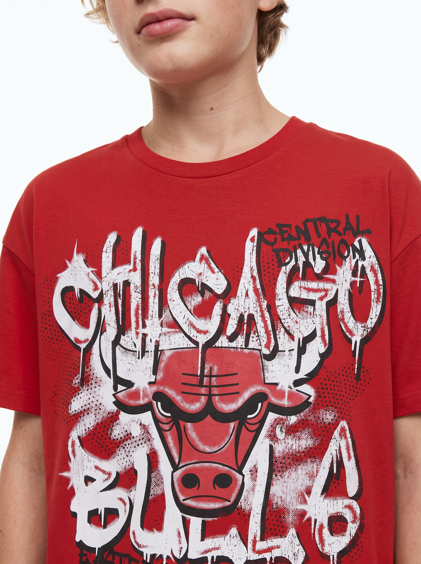 T-Shirt NBA in Cotone per Giovani Fan - Rosso