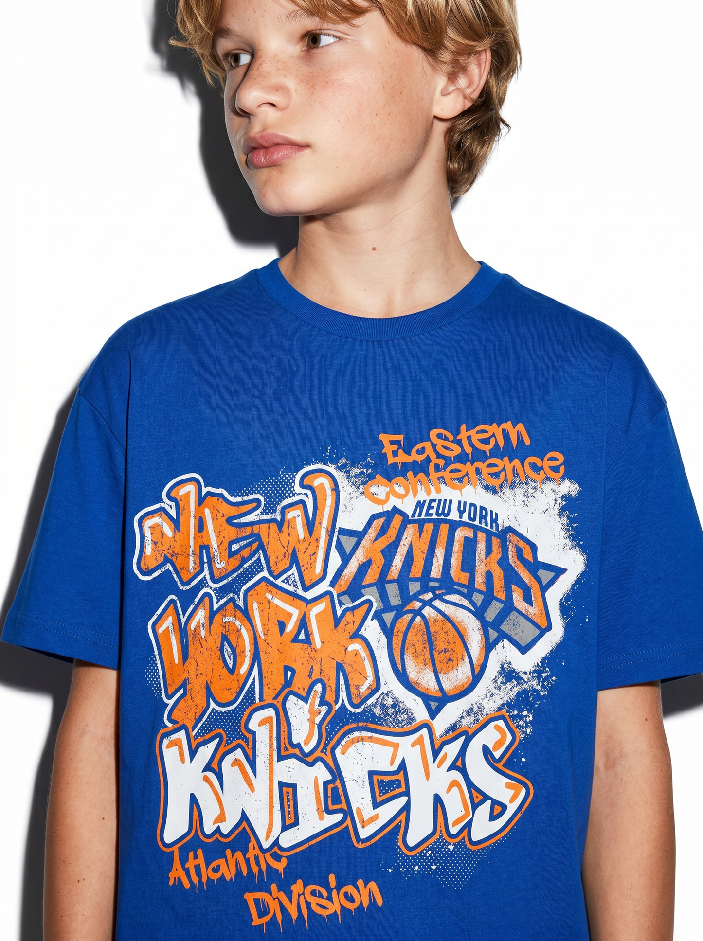 T-Shirt NBA in Cotone per Giovani Fan - Blu cobalto