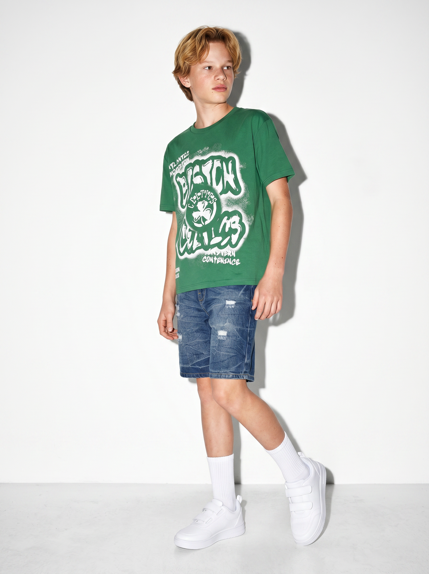 T-Shirt NBA in Cotone per Giovani Fan - Verde