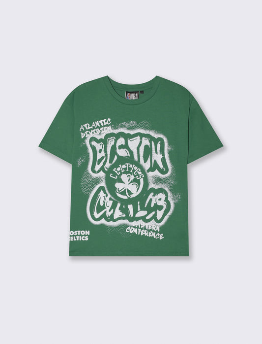 T-Shirt NBA in Cotone per Giovani Fan - Verde