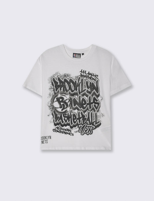 T-Shirt NBA in Cotone per Giovani Fan - Bianco