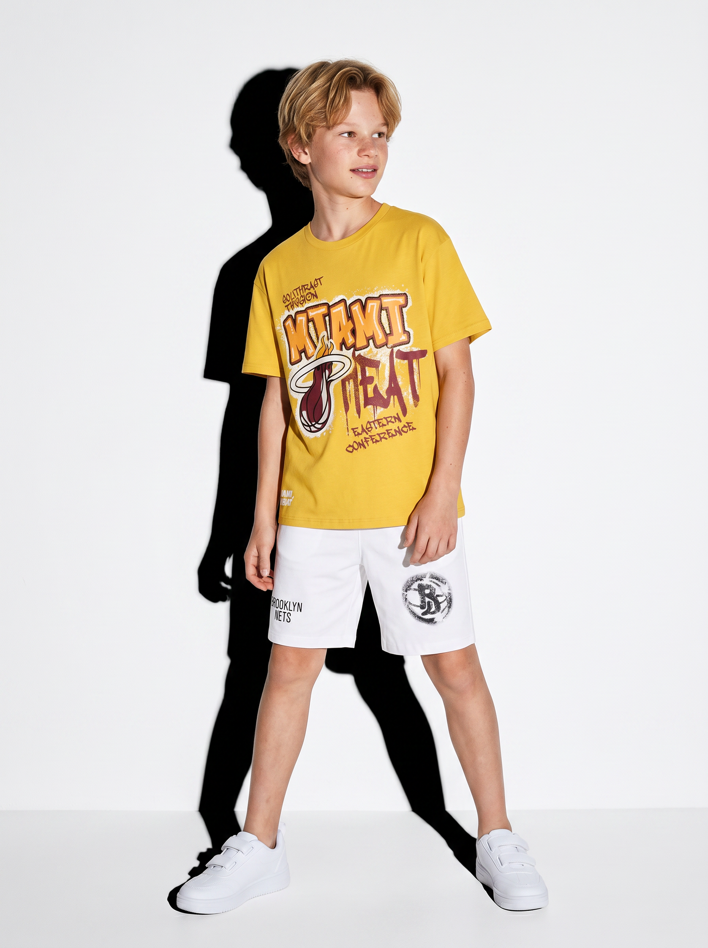 T-Shirt NBA in Cotone per Giovani Fan - Giallo