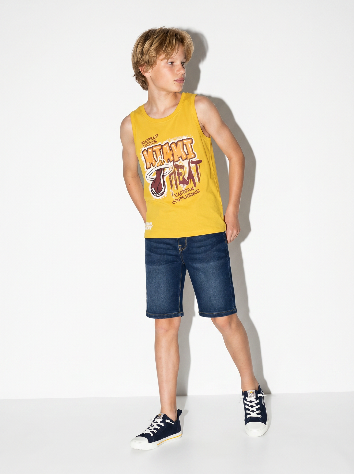 Trendy and Versatile Cotton NBA Tank Top - Yellow