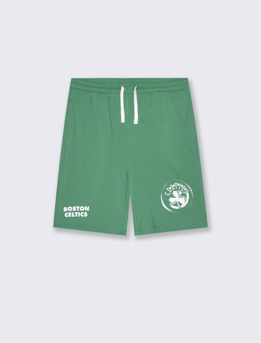 Bermuda NBA in cotone con coulisse - Verde