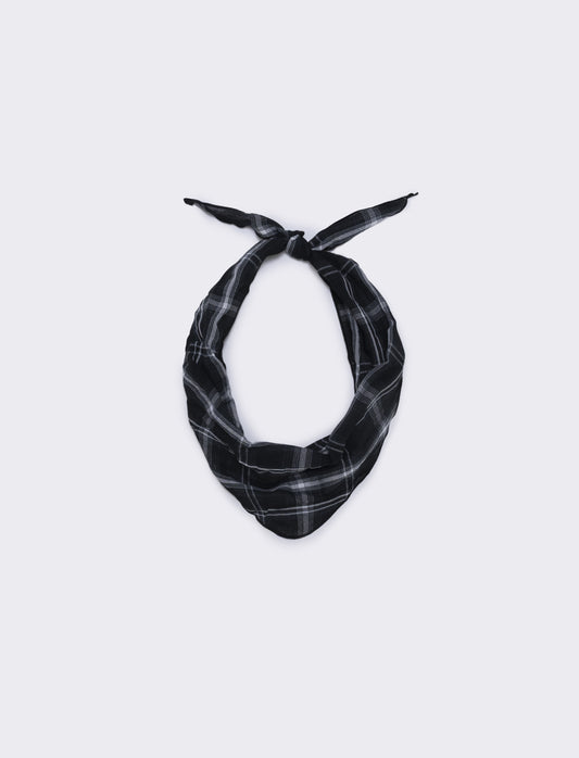 Foulard triangolare con riga elegante - Nero