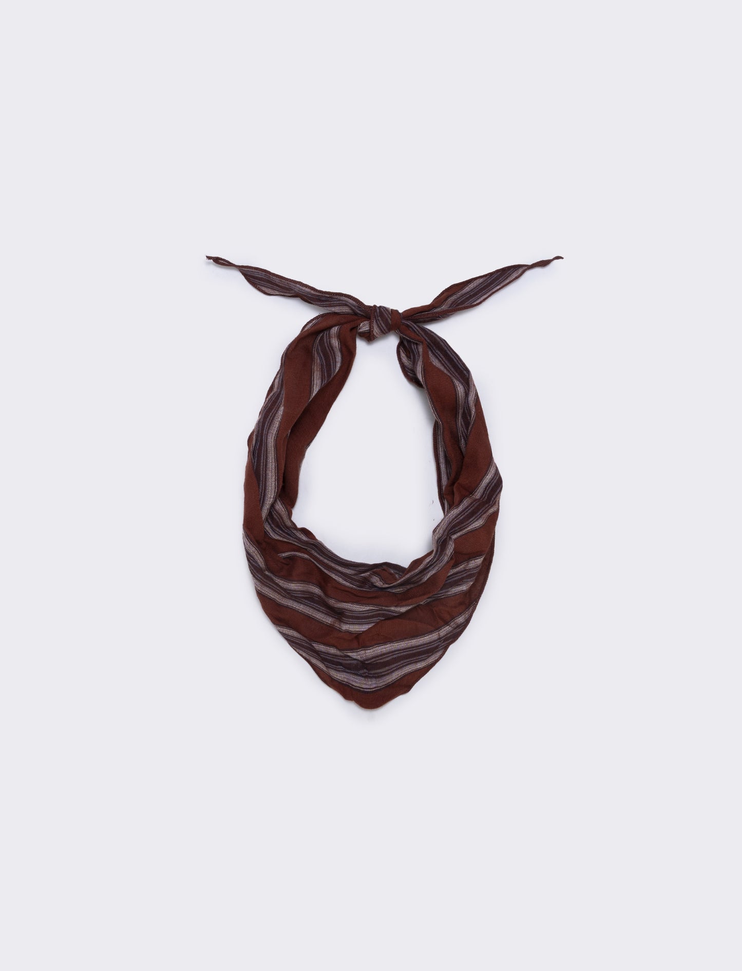 Triangular scarf with elegant stripe - Orange