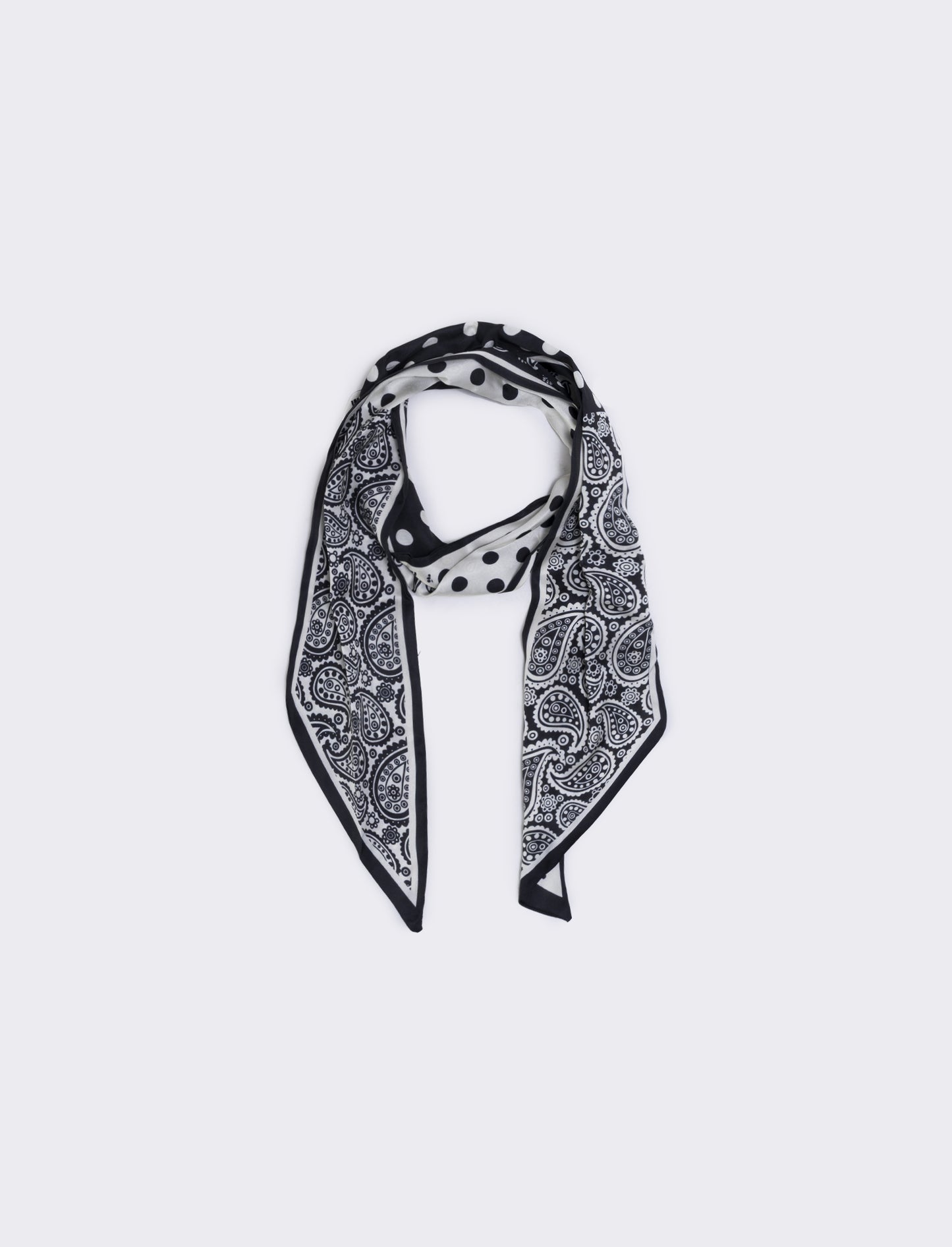 Foulard cravatta in satin per donne - Nero