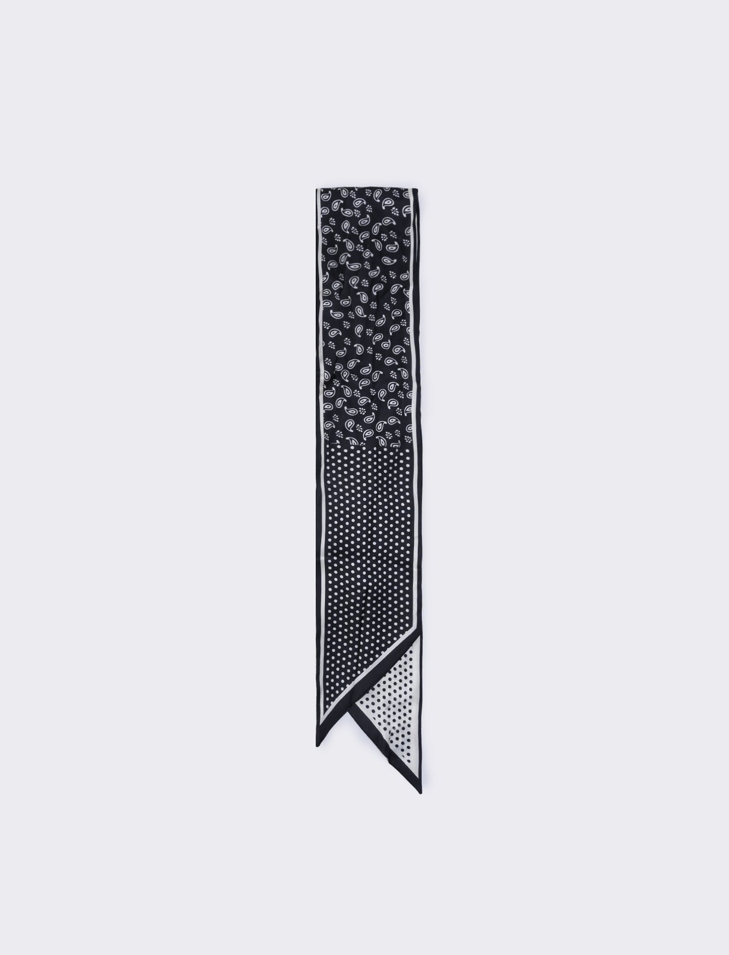 Foulard cravatta in satin per donne - Nero