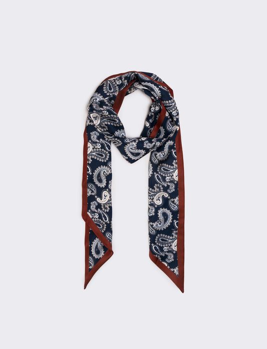 Foulard cravatta in satin per donne - Blu