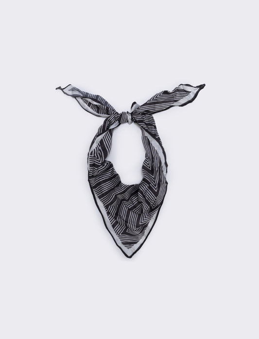 Foulard triangolo in satin - Nero