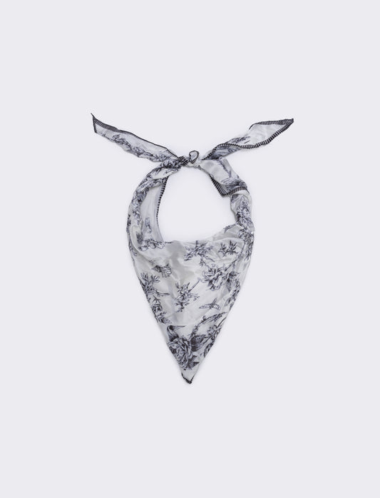 Foulard triangolo in satin - Bianco