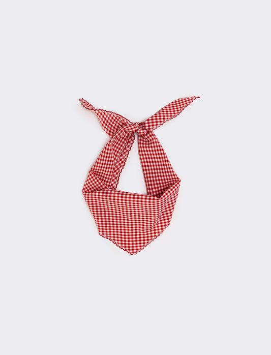 Foulard triangolino vichy elegante e chic - Rosso