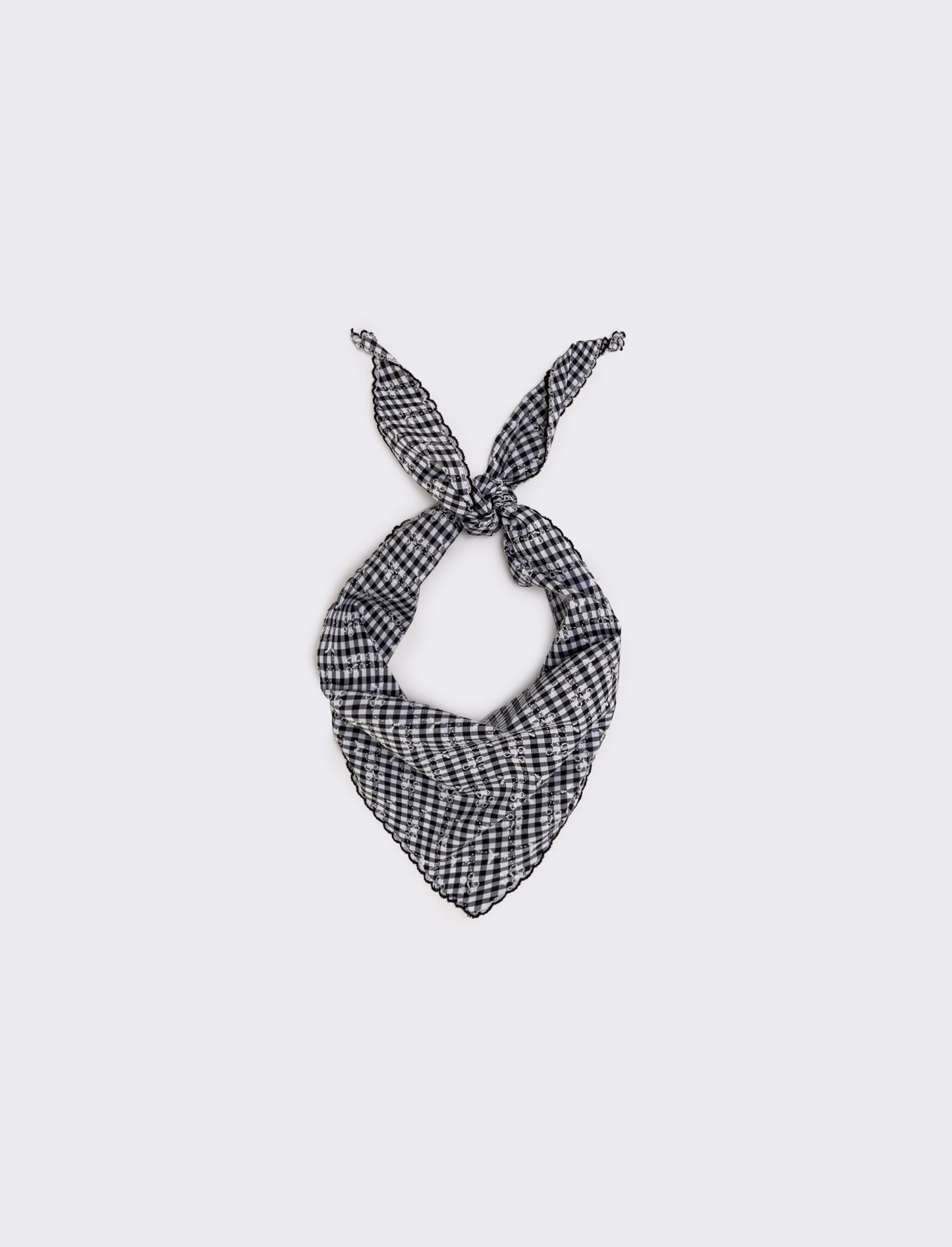 Foulard triangolino vichy elegante e chic - Nero