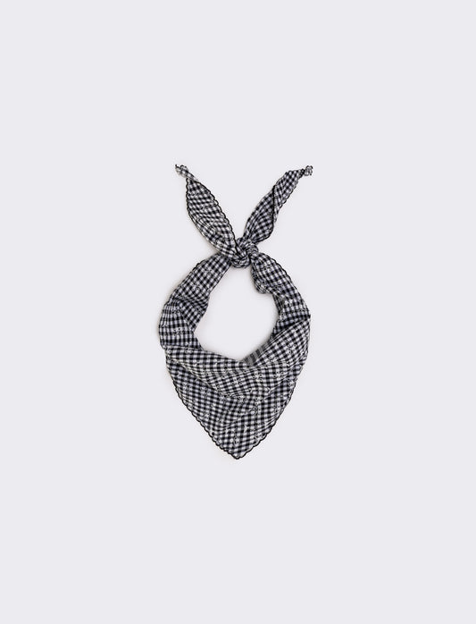 Foulard triangolino vichy elegante e chic - Nero
