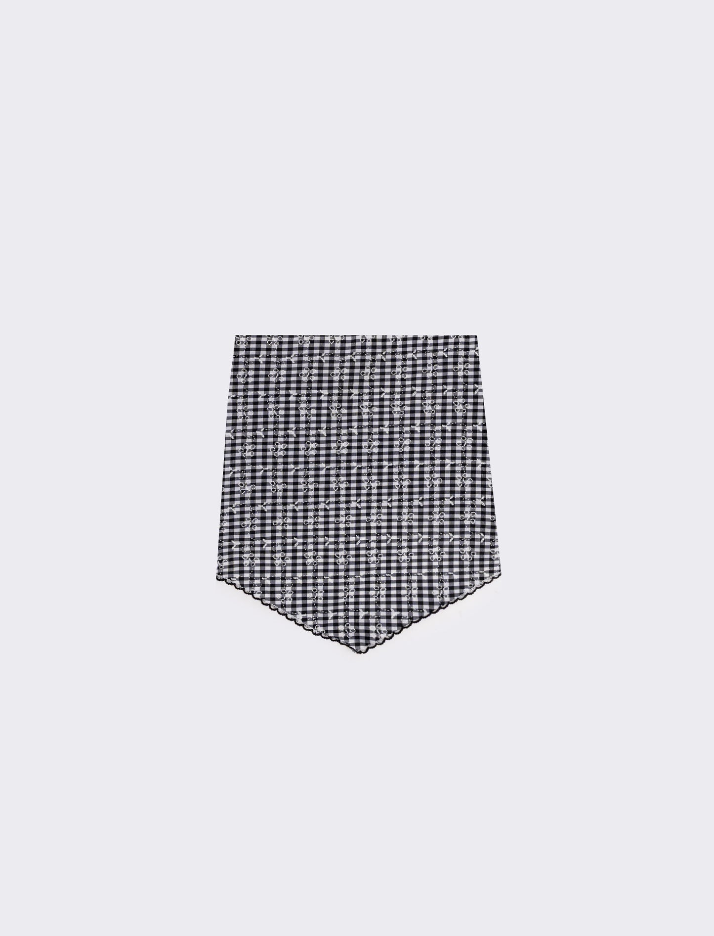 Foulard triangolino vichy elegante e chic - Nero