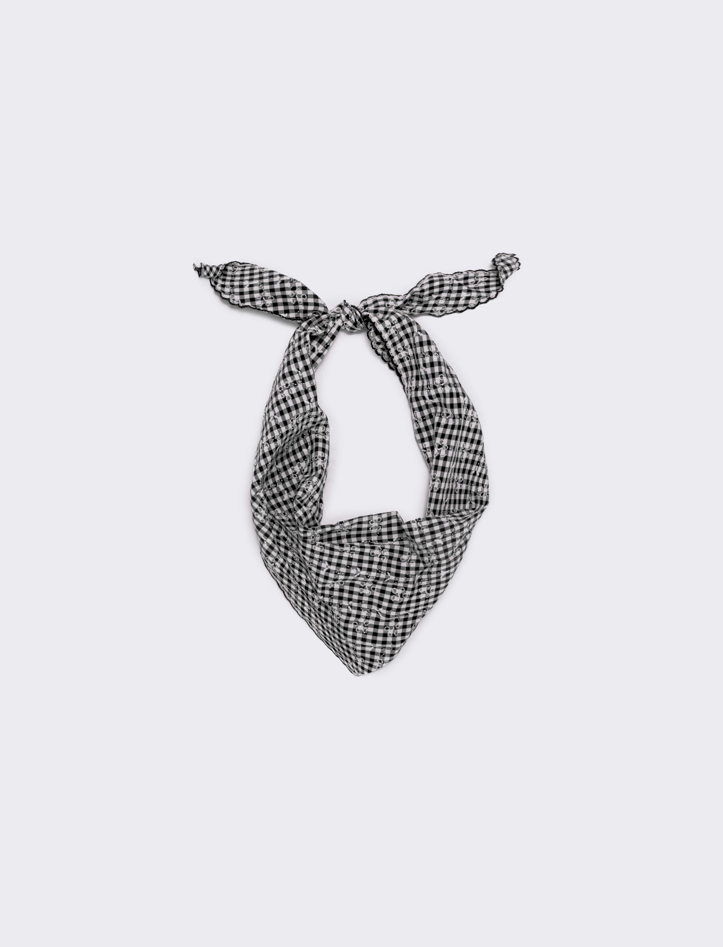Foulard triangolino vichy elegante e chic - Nero