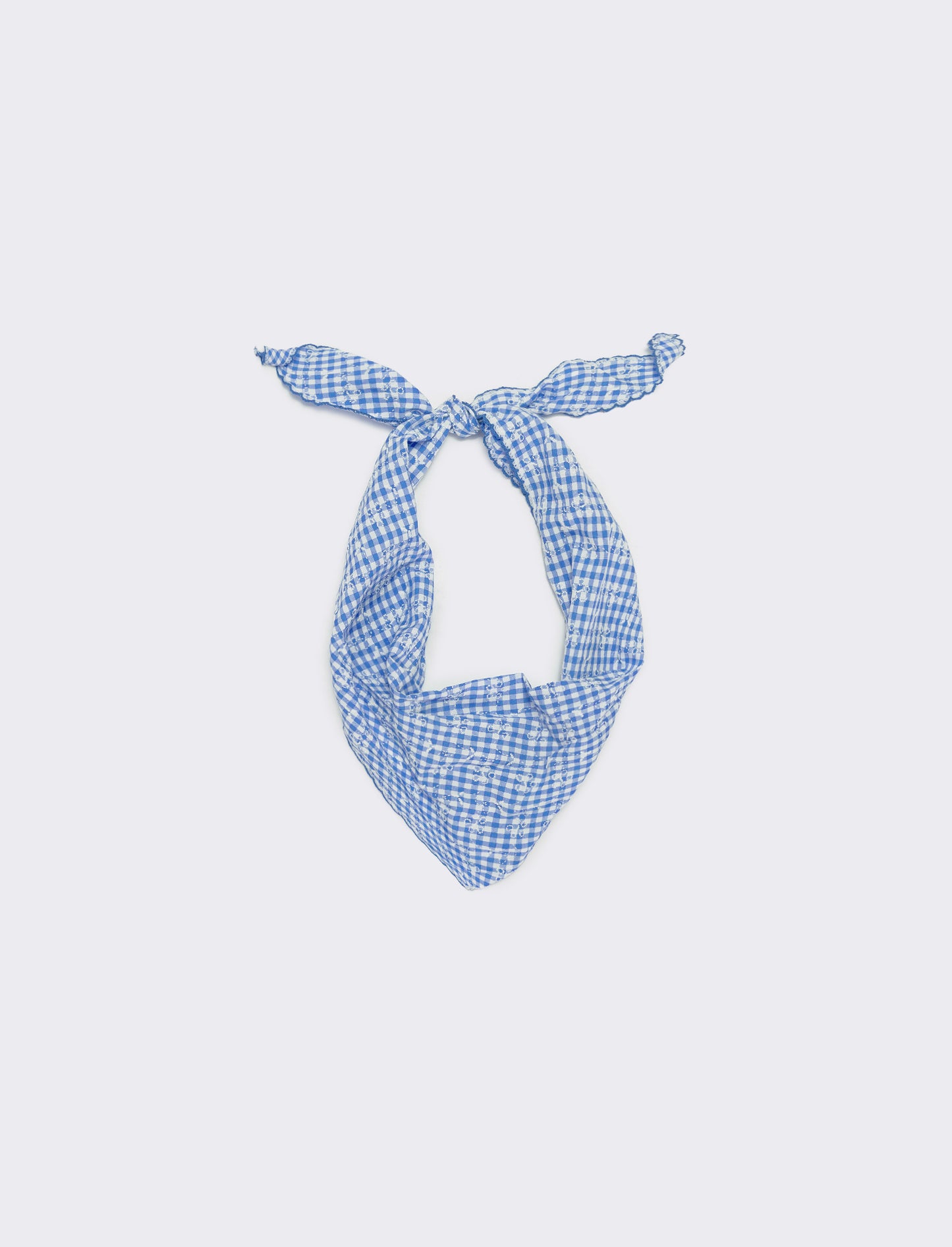 Foulard triangolino vichy elegante e chic - Celeste