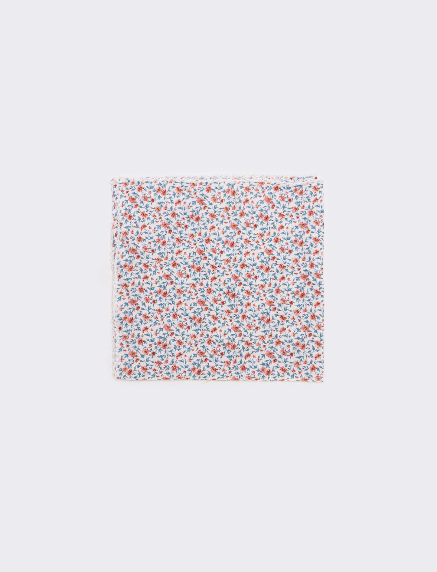 Foulard triangolo con fiorellini e pizzo - Rosa
