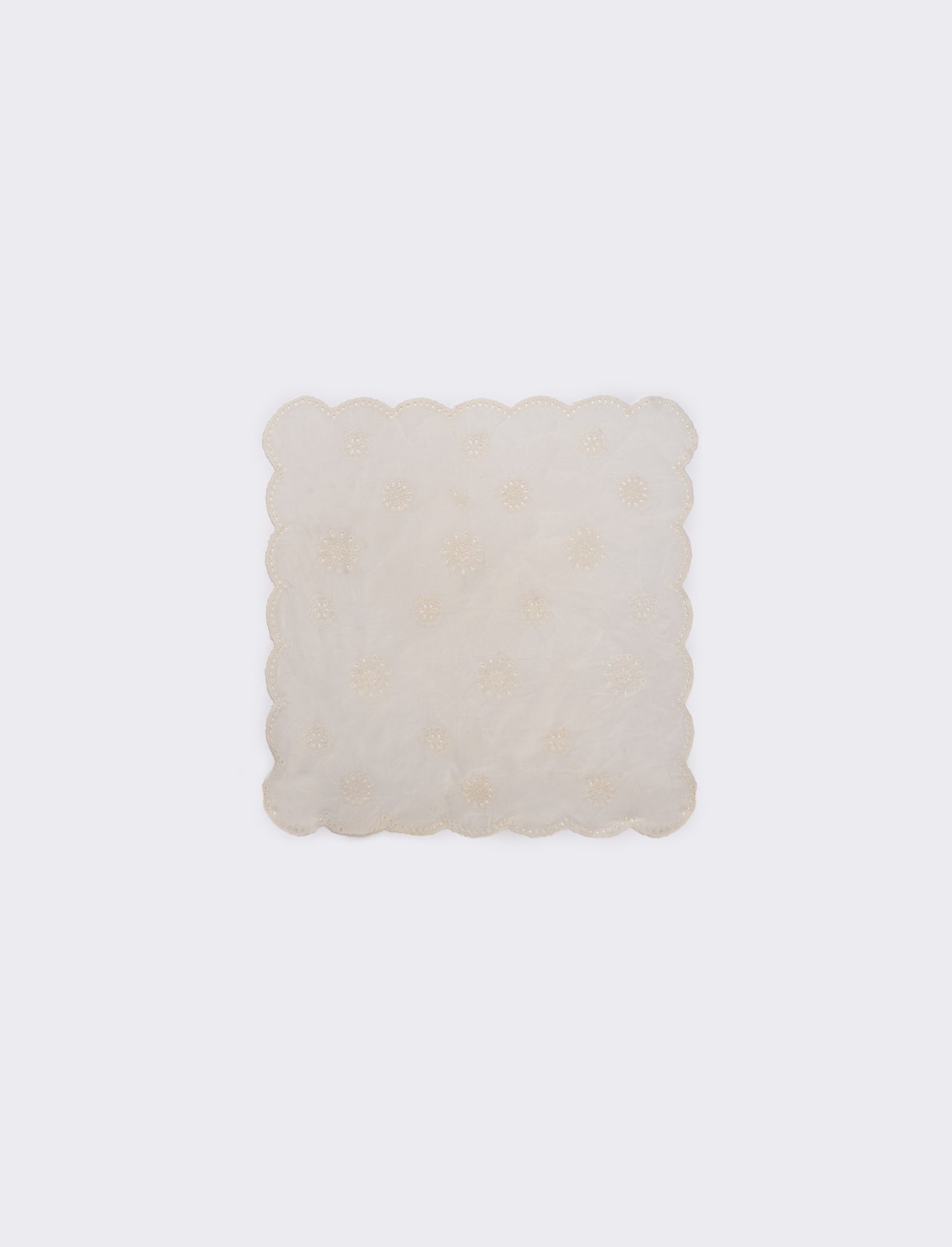 Girl's scarf with sangallo lace - White