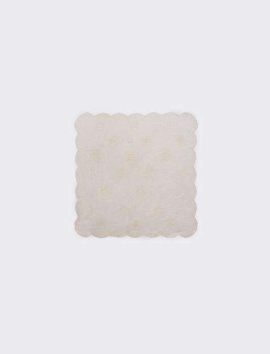 Foulard bambina con pizzo sangallo - Bianco
