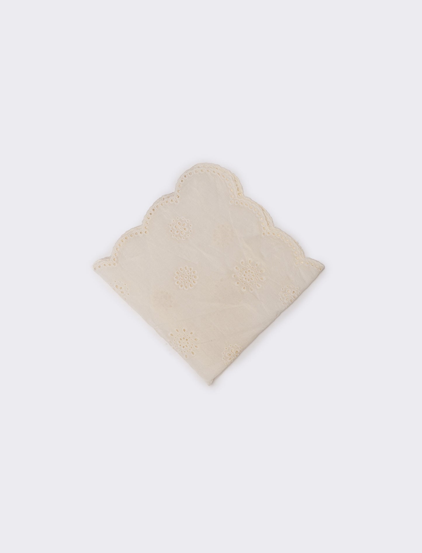 Girl's scarf with sangallo lace - White