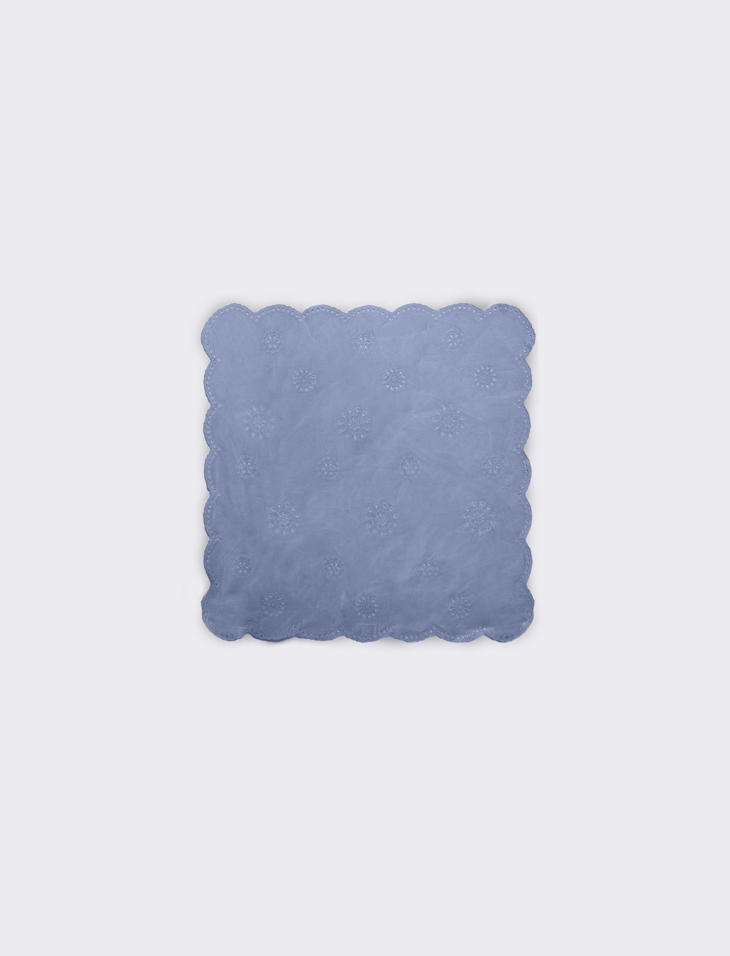 Girl's scarf with sangallo lace - Sky blue