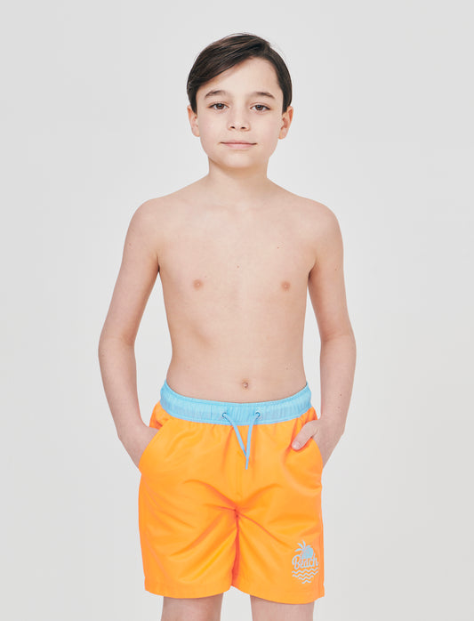 Costume boxer bicolore con bustino - Arancio