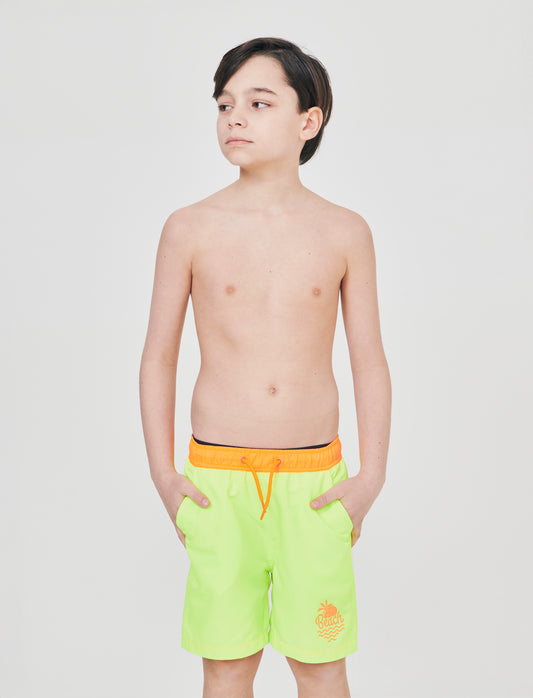 Costume boxer bicolore con bustino - Giallo