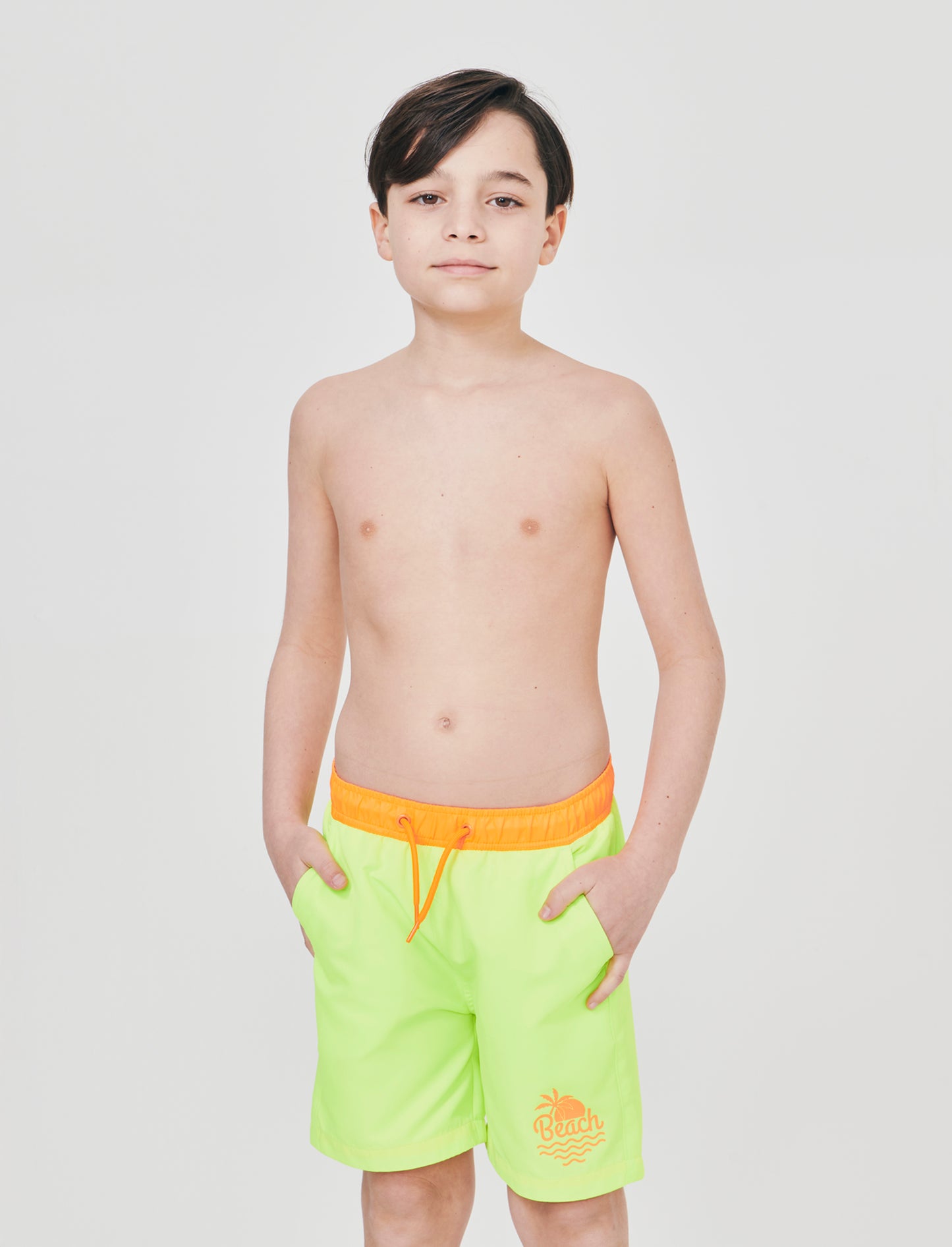 Costume boxer bicolore con bustino - Giallo