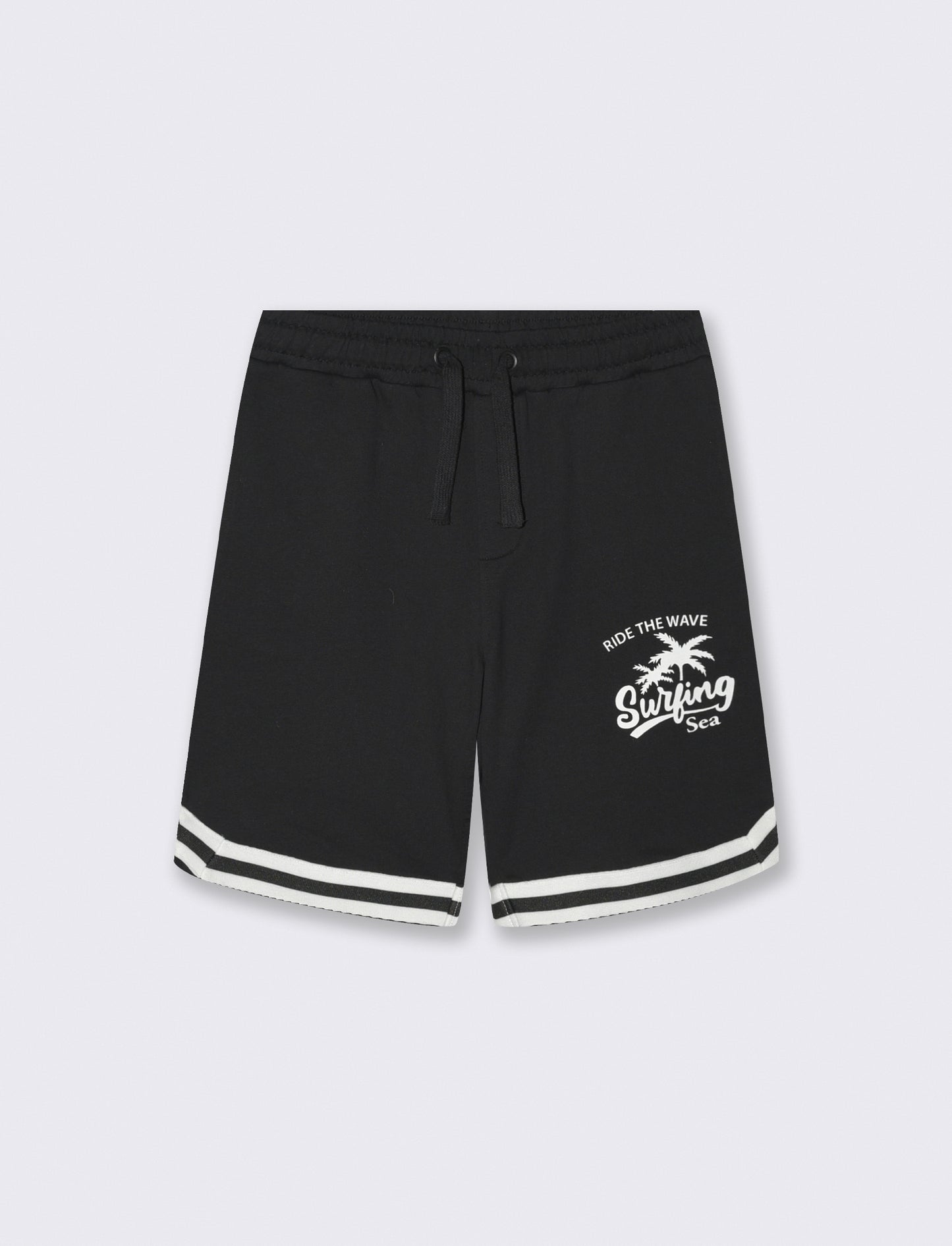 Sporty printed sweatshirt Bermuda - Black