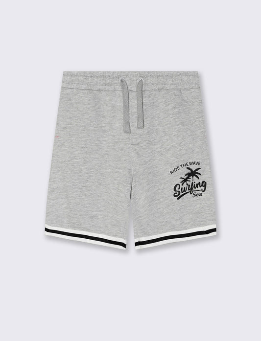 Sporty printed sweatshirt Bermuda - Grey