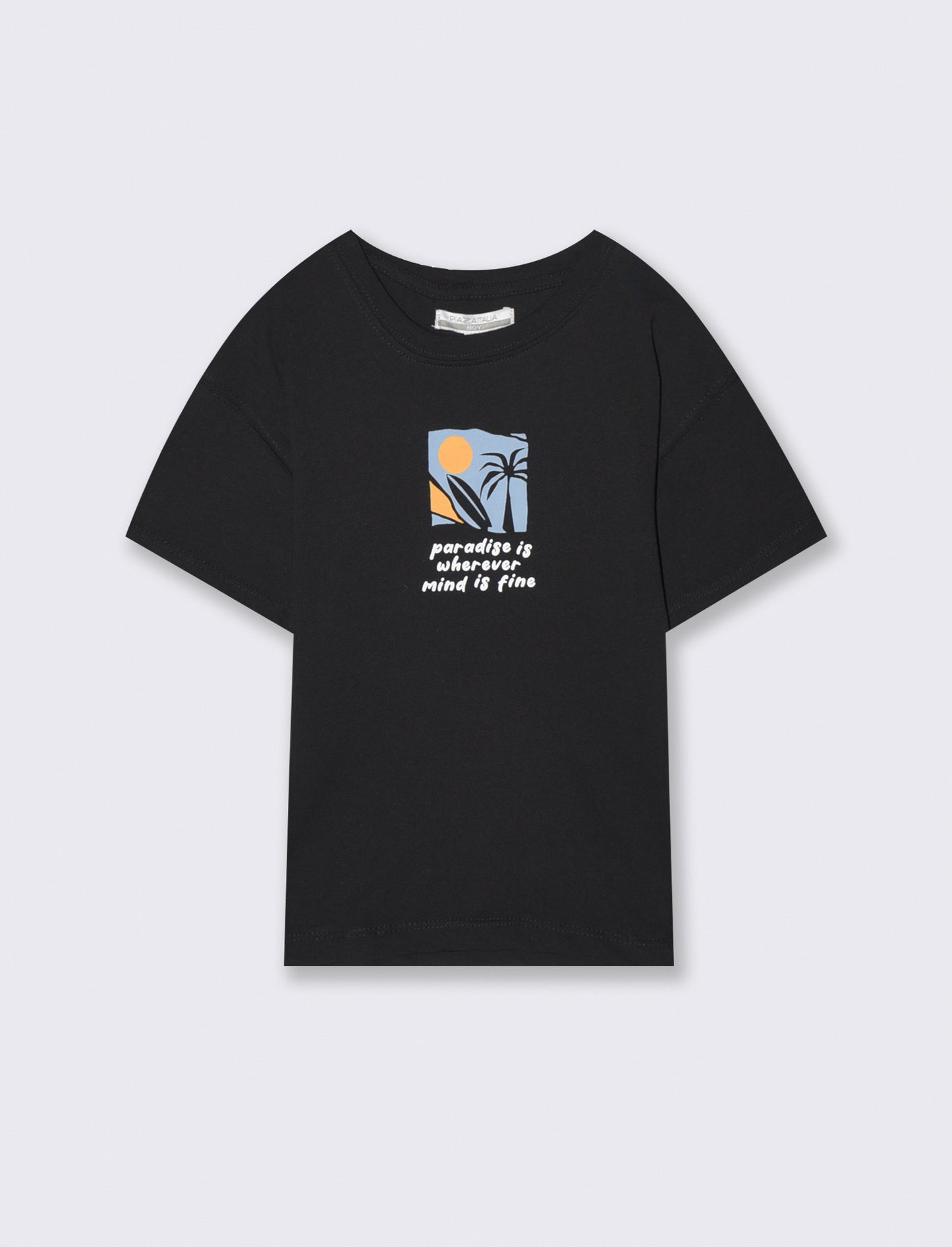 T-shirt Paradise mezza manica regular - Nero