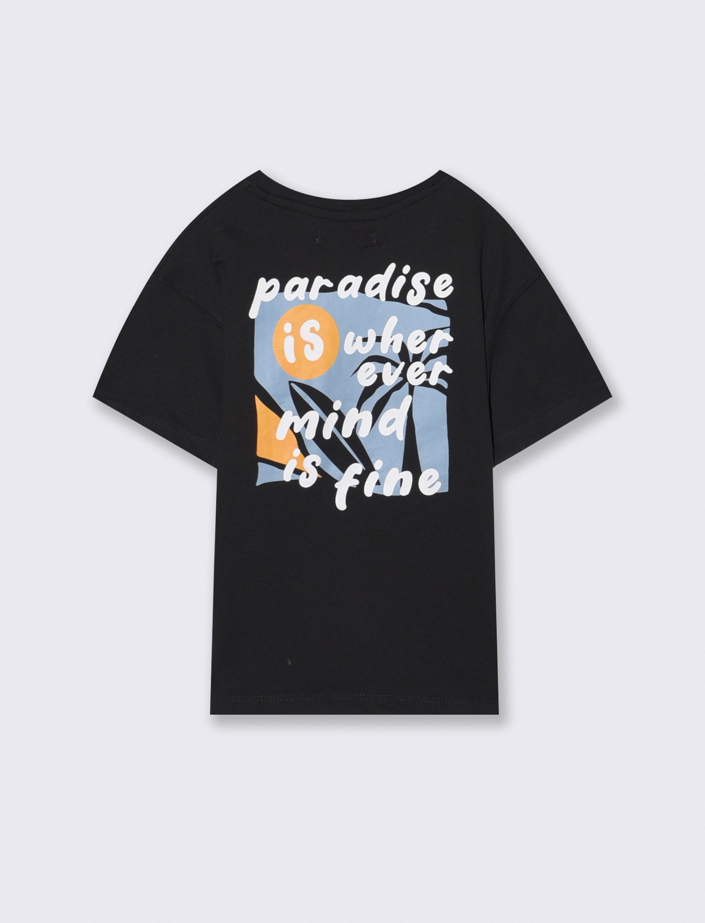 T-shirt Paradise mezza manica regular - Nero
