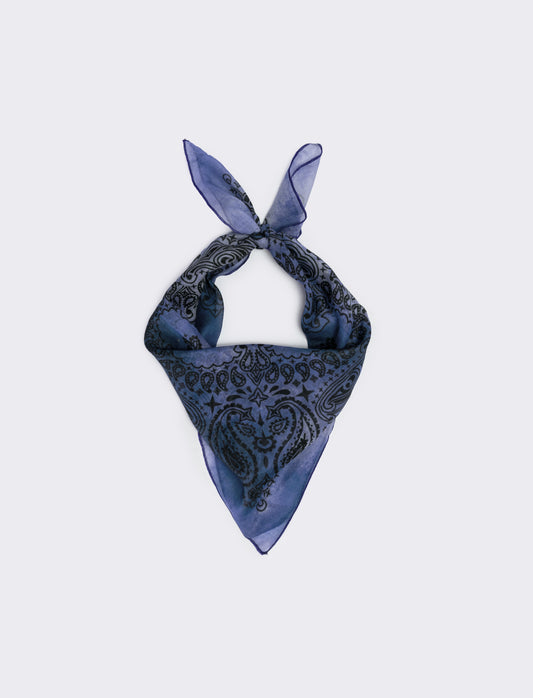 Square tie-dye paisley scarf - Blue
