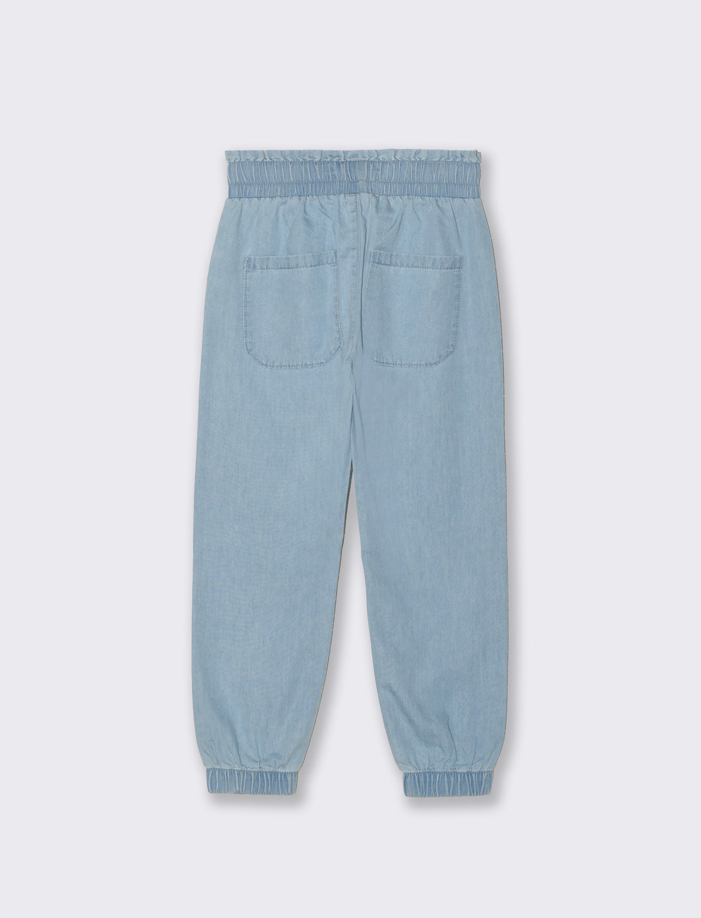 Long chambray joggers with pockets - Blue