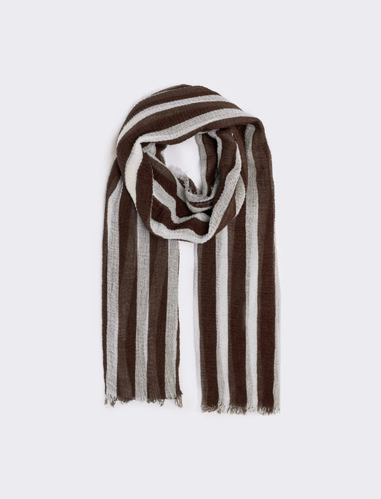 Foulard grande righe per uomo - Moro