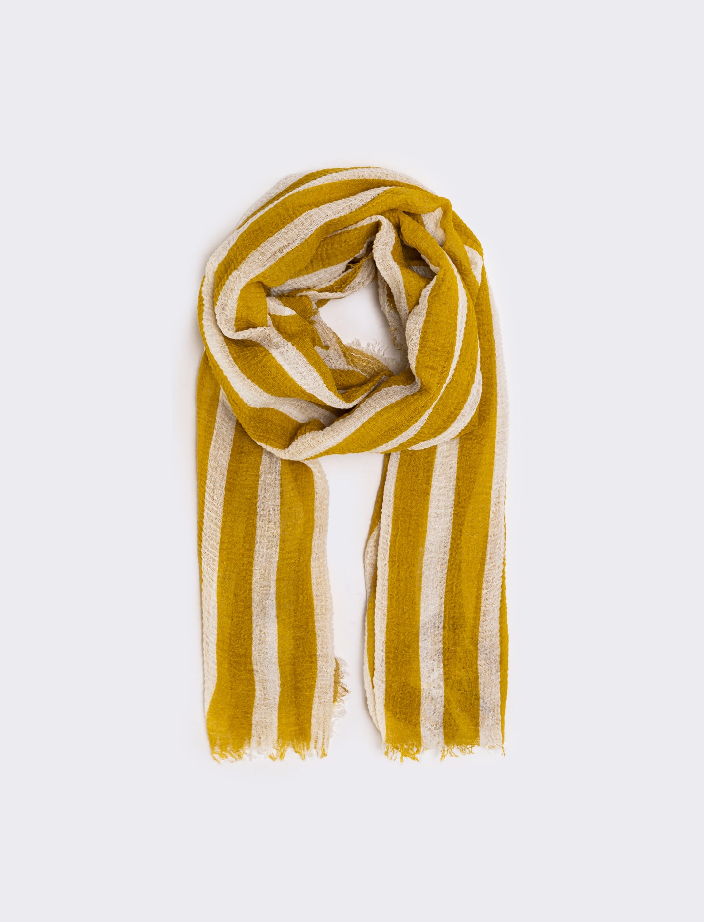 Large striped scarf for men - Yellow