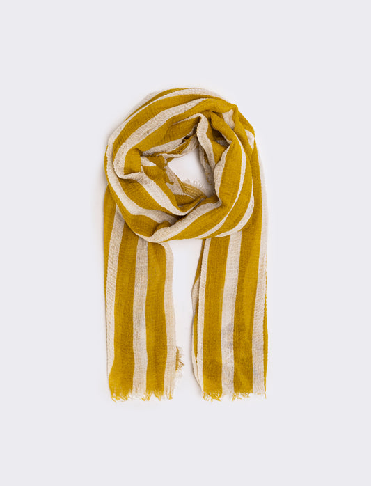 Foulard grande righe per uomo - Ocra