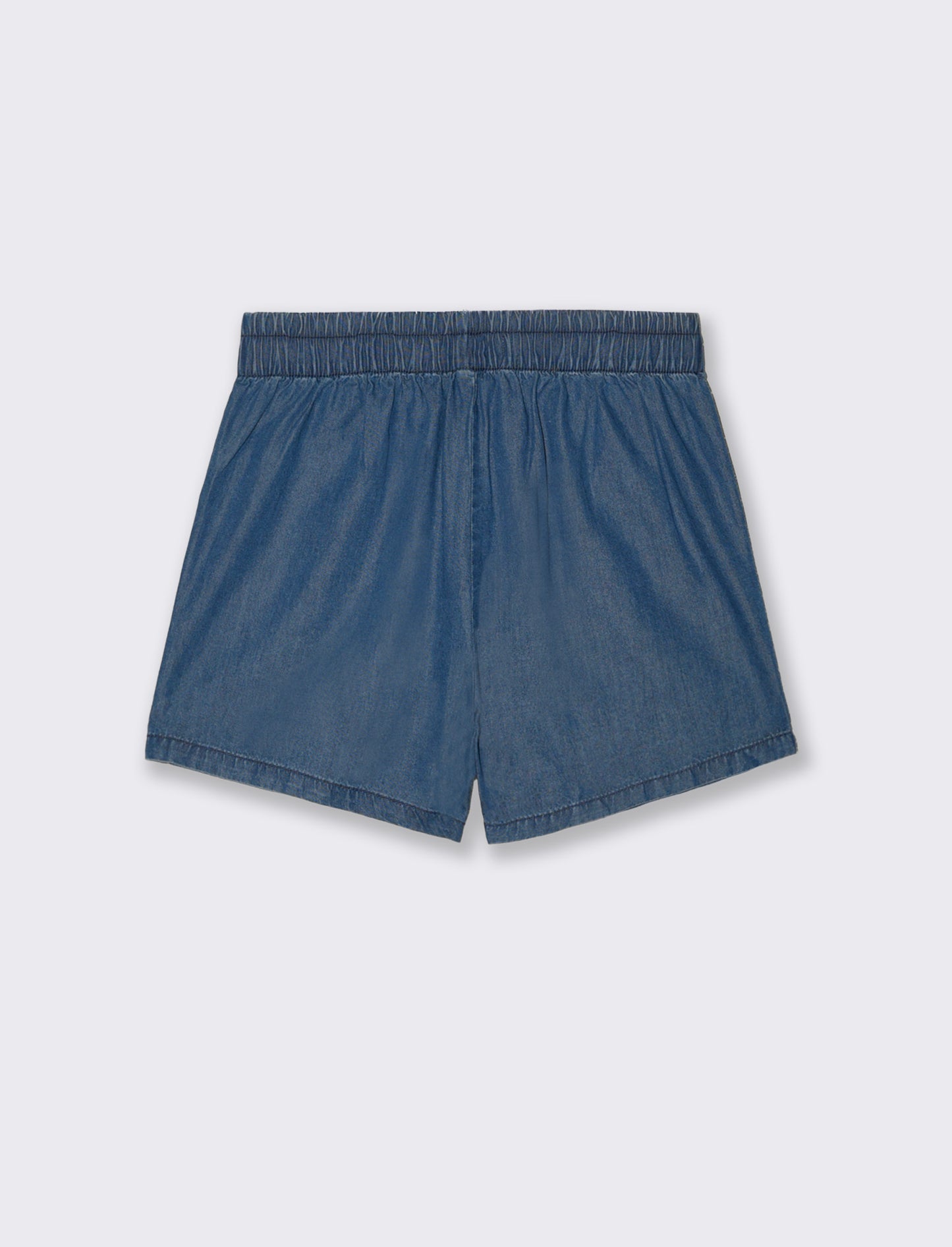 Short in chambray con fiocco decorativo - DENIM SCURO