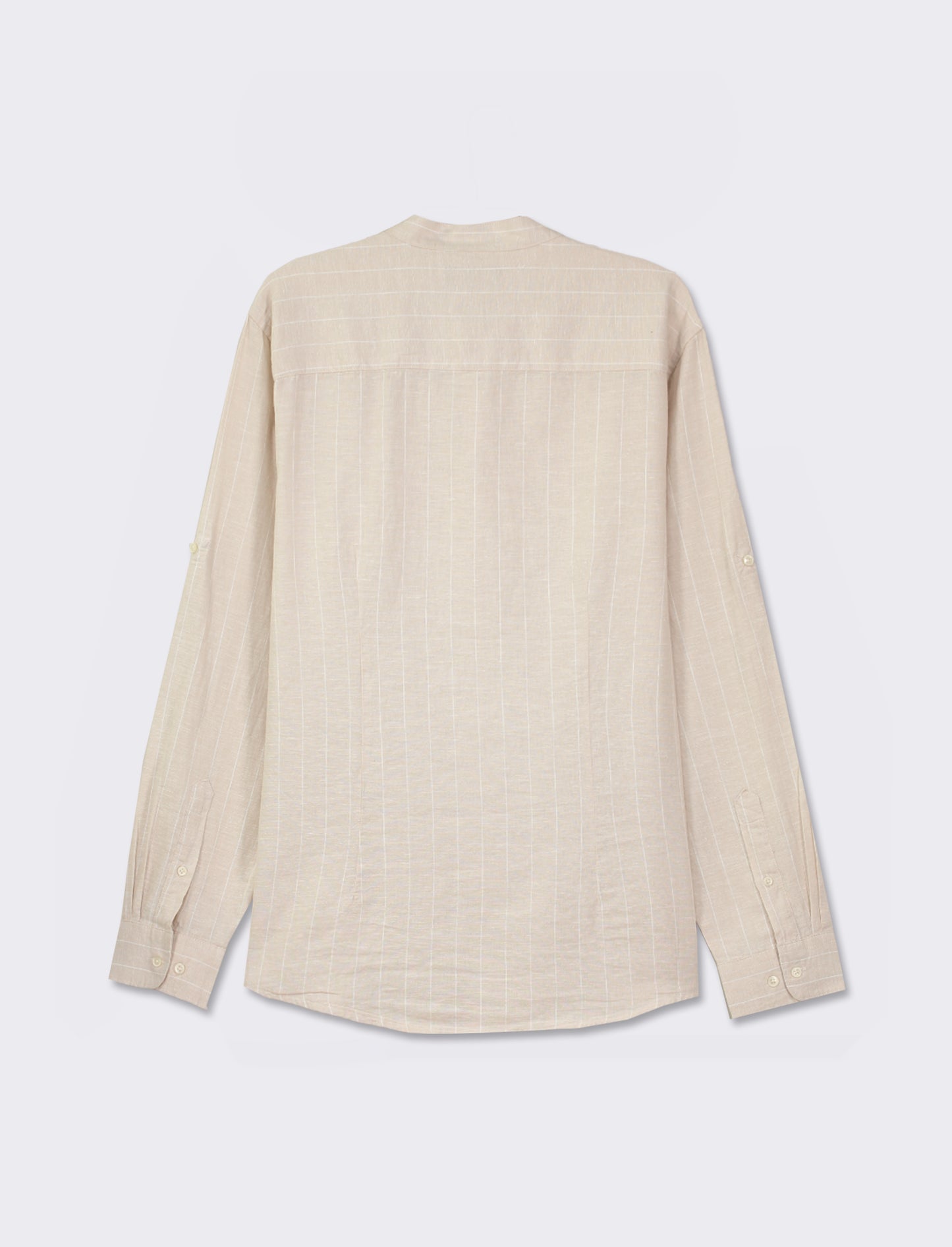 Camicia a righe linen blend - Beige