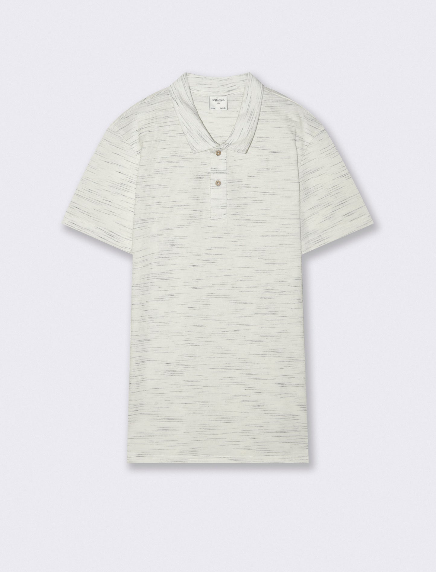 Polo Slub Injected con Colletto a Revers - Bianco
